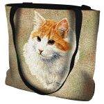 Red And White Short Hair Cat Tote Bag